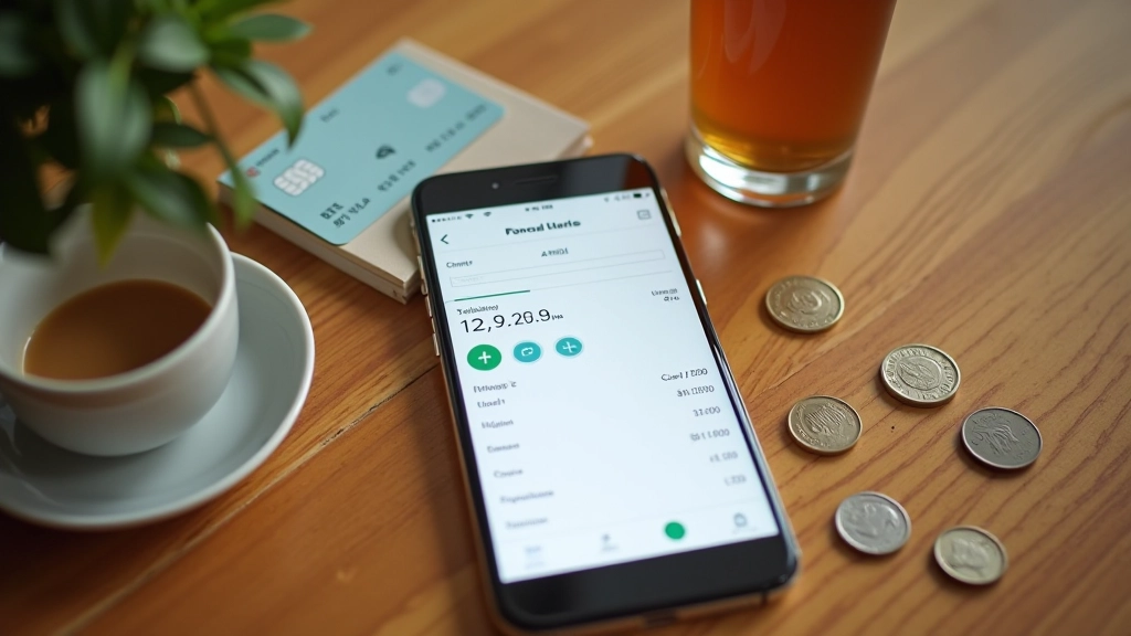 Mobile phone showing payment app transaction history next to Octopus card and cash on table