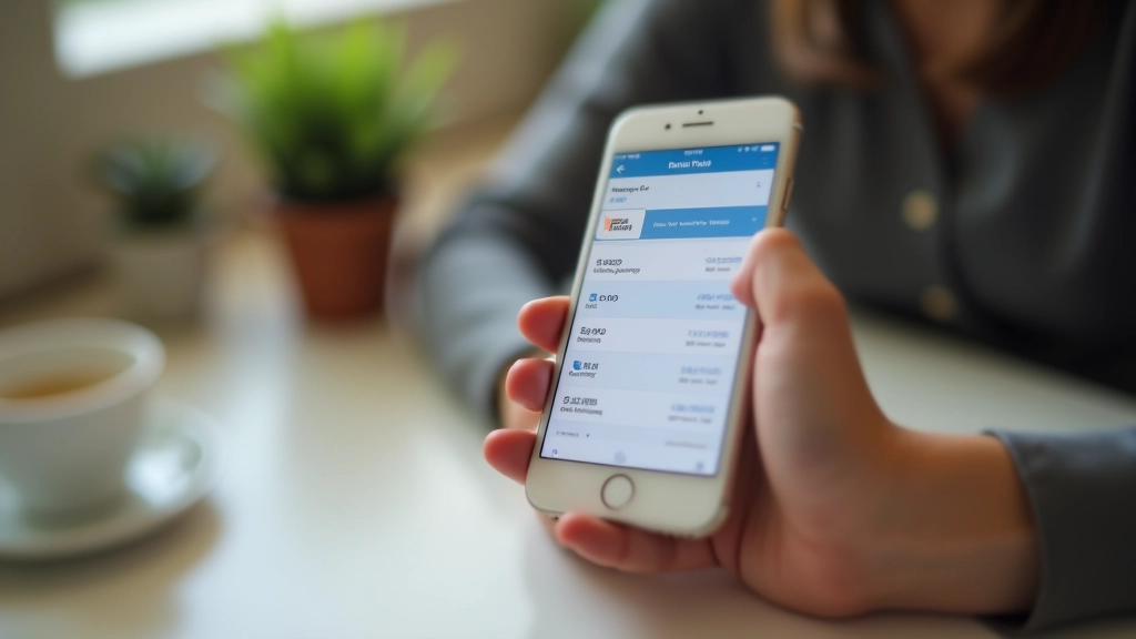 Smartphone showing mobile payment app interface with transaction history displayed
